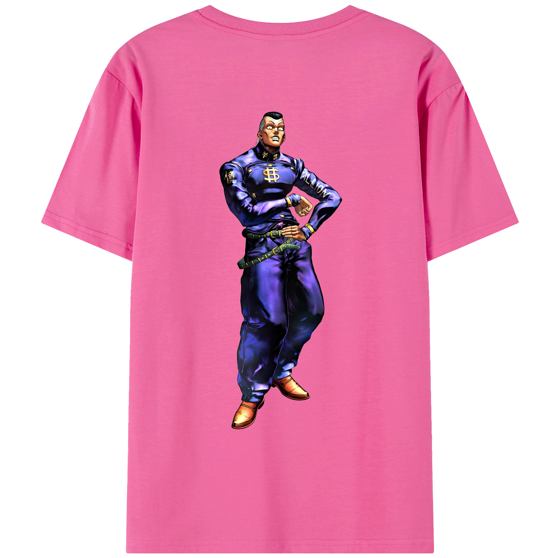 （画像用） ジョジョの奇妙な冒険 虹村億泰 にじむら おくやす JoJo's Bizarre Adventure Nijimura Okuyasu レディース半袖Tシャツ(バックプリント)